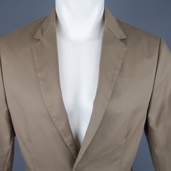 CALVIN KLEIN COLLECTION 38 Taupe Cotton Blend Notch Lapel Sport Coat Jacket - Picture 2 of 6